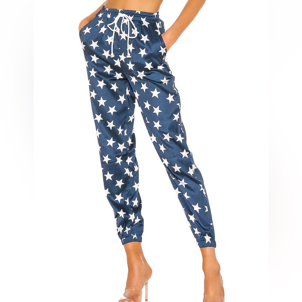 Superdown Miranda Track Pant in Navy & White